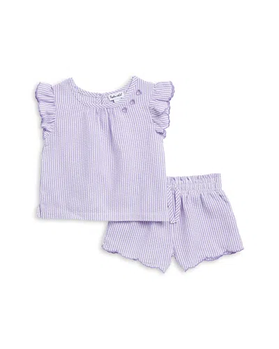 Splendid Girls' Orchid Striped Top & Shorts Set - Baby In Purple