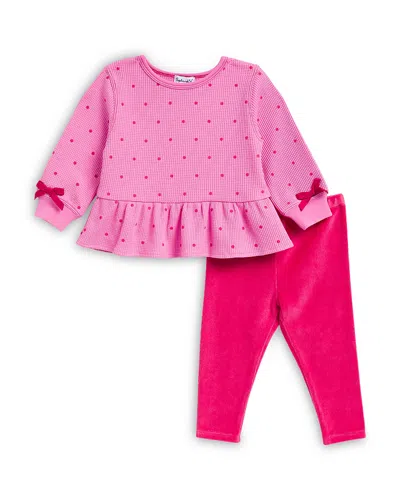 Splendid Girls' Playful Polka Dot Top & Pants Set - Baby In Pink