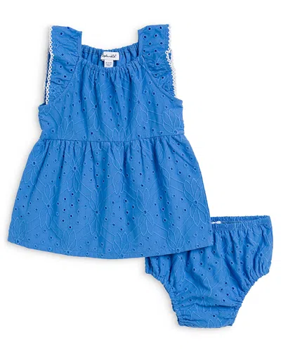 Splendid Girls' Positano Eyelet Dress & Diaper Cover - Baby In Blue