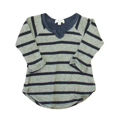 Pre-owned Splendid Kids' Girls Silver Navy Long Sleeve Shirt In Blue