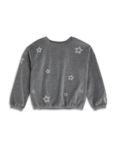 Splendid Girls' Silver Stars Sweatshirt - Big Kid In Heather Charcoal