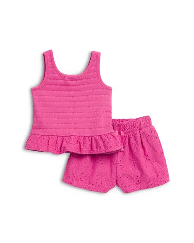 Splendid Girls' Smocked Tank & Shorts Set - Baby In Pink