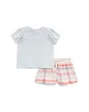 Splendid Girls' Solid Tee & Watercolor Striped Shorts Set - Little Kid In Multi Stripe