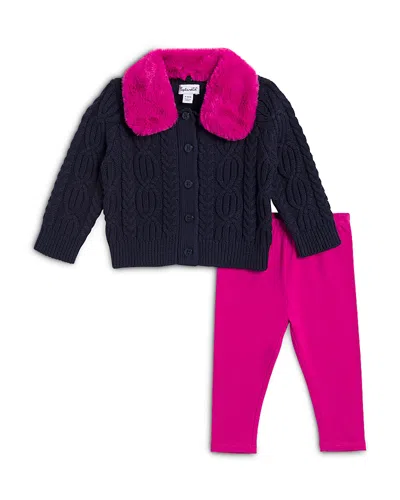 Splendid Girls' Superstar Sweater & Pants Set - Baby In Inkwell/electric Rose