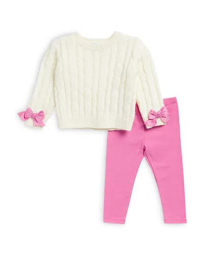 Splendid Girls' Sweet Cable Sweater & Pants Set - Baby In Pink