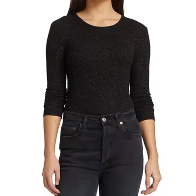 Splendid Glimmer Long Sleeve Shirt In Black