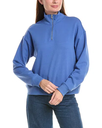 Splendid Goldie Mock Neck 1/4-zip Sweater In Blue