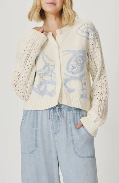 Splendid Gracie Jacquard Cardigan In White
