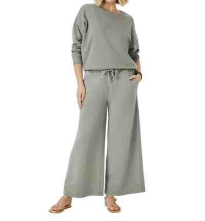 Splendid Greta Terry Cropped Pants In Eucalyptus In Gray