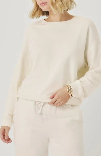 Splendid Greta Terry Sweatshirt In White