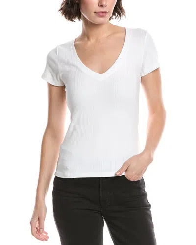 Splendid Hailey Rib V-neck T-shirt In White