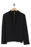 Splendid Half Zip Sweater In Black