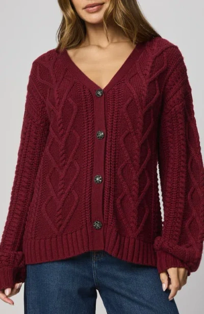 SPLENDID SPLENDID HARLOW HEARTS RHINESTONE CABLE STITCH CARDIGAN