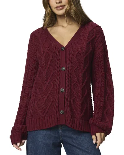Splendid Harlow Hearts Wool-blend Cardigan In Purple