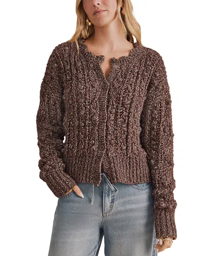 Splendid Hartford Cotton Blend Bobble Cardigan In Brown
