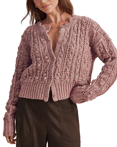 Splendid Hartford Cotton Blend Bobble Cardigan In Pink