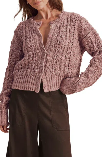 Splendid Hartford Pompom Cotton Blend Cardigan In Neutral