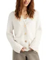 Splendid X Cella Jane Button Front Cardigan Snow In Snow