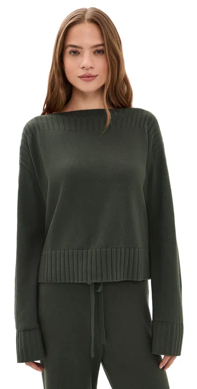 Splendid Haven Boatneck Sweater Pine In Green