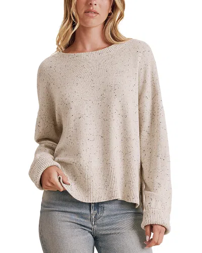Splendid Haven Cotton Blend Tweedy Crew Sweater In Neutral