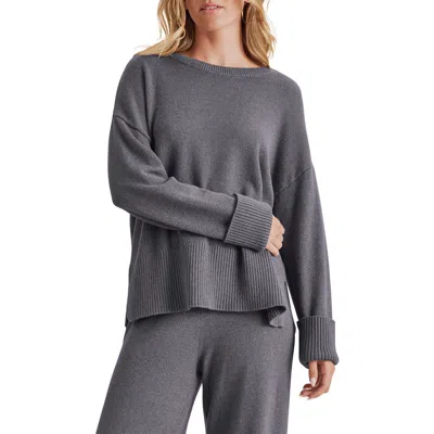 Splendid Haven Crewneck Cotton Blend Sweater In Gray