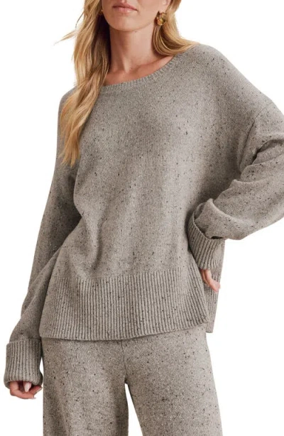 Splendid Haven Tweedy Dolman Sleeve Sweater In Gray