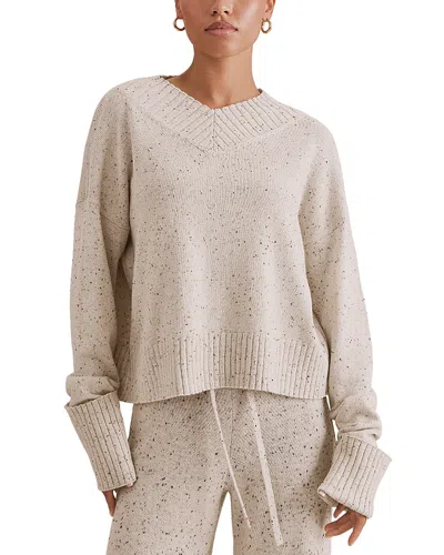 Splendid Haven Tweedy V-neck Sweater In Neutral