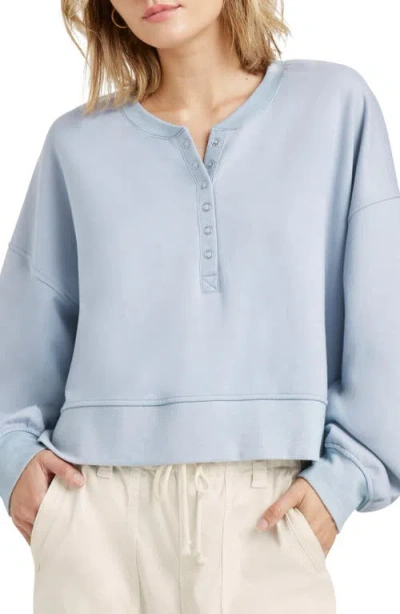 Splendid Henley Balloon Sleeve Sweatshirt In Star