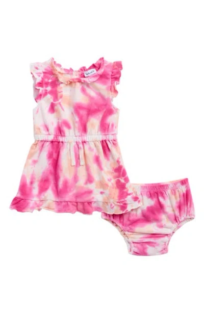 Splendid Babies'  Hibiscus Tie Dye Dress & Bloomers Set In Pink