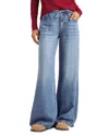 Splendid Elastic Waist Wide Leg Denim Pants In Indigo