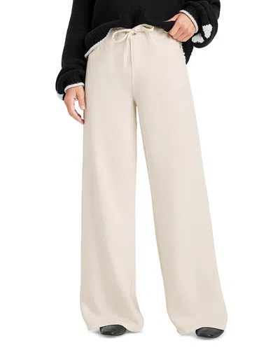 Splendid Elastic Waist Wide Leg Denim Pants In Moonstone