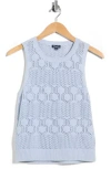 Splendid Honore Cotton Crochet Tank In Blue