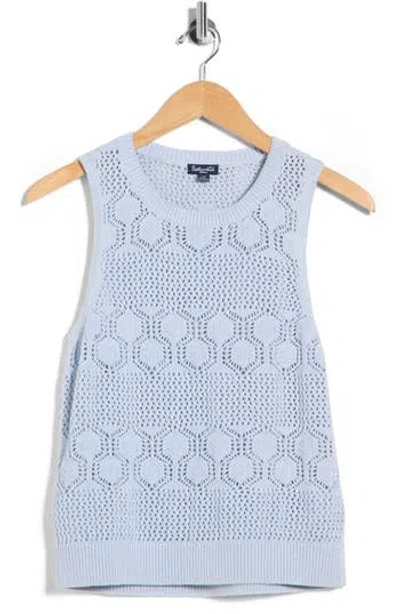 Splendid Honore Cotton Crochet Tank In Blue