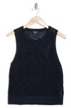 Splendid Honore Cotton Crochet Tank In Navy