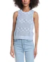 Splendid Honore Cotton Crochet Tank In Blue