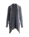 Splendid Hooded Cardigan In Grey Cotton In Grey