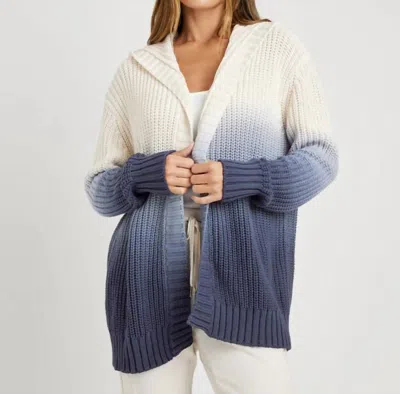 Splendid Hooded Cardigan Top In Raya Ombre In Multi