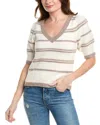 Splendid Hope V-neck Sweater In Tawny Heather Stripe In Brown