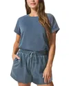 Splendid Indigo Short Sleeve Sweatshirt In Indigo