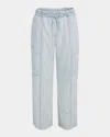 Splendid Indigo Stripe Wide Leg Pants In Wshd Indigo Stp