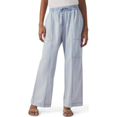 Splendid Indigo Stripe Wide Leg Pants In Washed Indigo Stripe