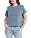 Splendid Indigo Short Sleeve Sweatshirt In Blue