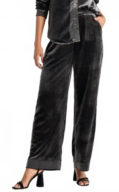 Splendid Irene Velvet Wide-leg Pant In Lead Grey In Gray