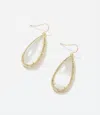 Splendid Iris Pavé Long Teardrop Earrings In White In Gold