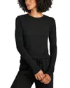Splendid Isabella Shimmer Long Sleeve Tee In Black