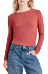 Splendid Isabella Shimmer Long Sleeve Tee In Poppy