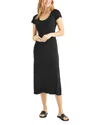 Splendid Iva Rib Midi Dress In Black