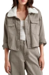 Splendid Jacket With Removable Faux Shearling Collar In Tawny