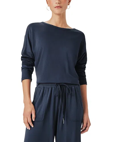 Splendid Jada Pointelle Sweatshirt In Blue