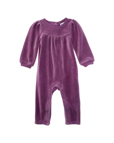 Splendid Kids' Jade Velour Bodysuit In Purple